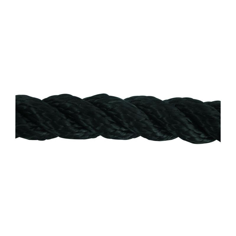 Corde Cordage en Polyester 12mm 30m Noir Tressé PES multifilament