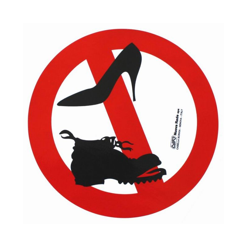 Autocollant interdiction aux chaussures