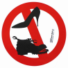 Autocollant interdiction aux chaussures